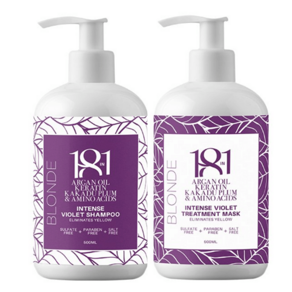 18 in 1 Packs 18 IN 1 BLONDE INTENSE VIOLET SHAMPOO & MASK 500ML