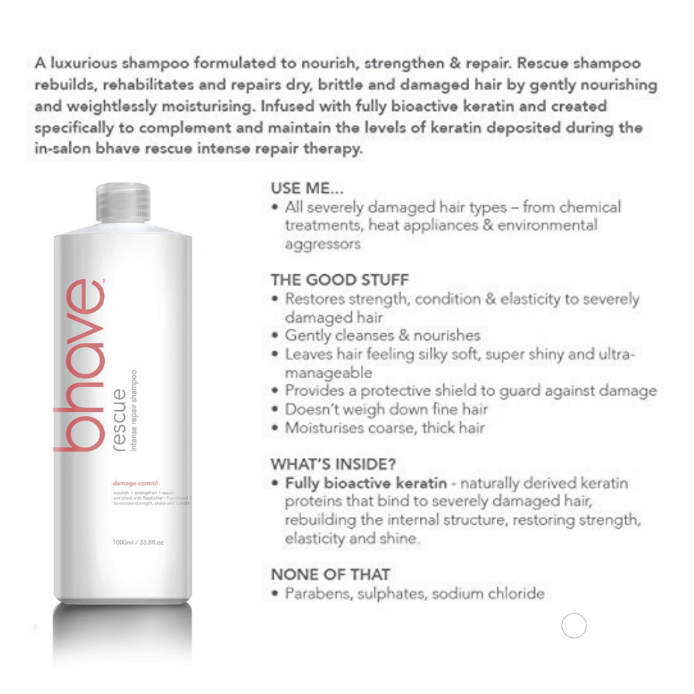 Bhave Shampoo Bhave Rescue Intense Repair Shampoo 1000ml